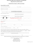 Certification Application - North Carolina Fire & Rescue Commission Department Of Insurance