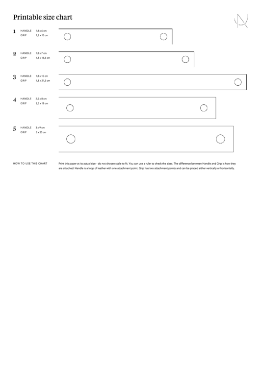 Handle And Grip Size Chart Printable pdf