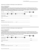 Application And Affidavit For Marriage License (applicant A) - County Of Jefferson, Washington