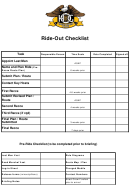 Ride-out Checklist Template