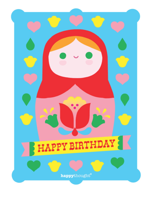 Matryoshka Doll Birthday Poster Template Printable pdf