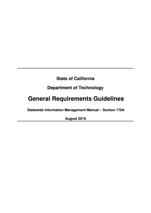 General Requirements Guidelines - Simm Section 170a - California Department Of Technology Printable pdf