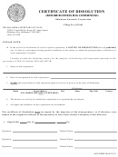 Sos Form 0018 - Certificate Of Dissolution (before Business Has Commenced) Oklahoma Nonstock Corporation