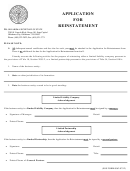 Sos Form 0062 - Application For Reinstatement
