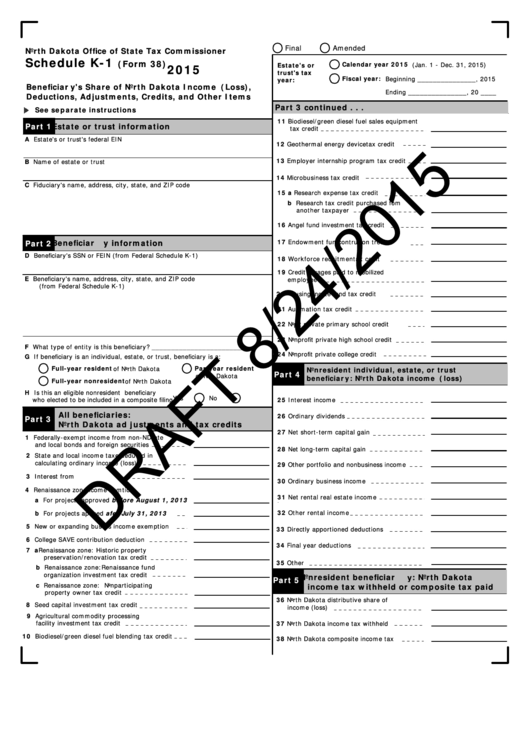 Schedule K-1 Draft (Form 38) - Beneficiary