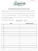 Neighborhood Block Party Checklist Form - City Of Monticello