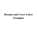 Resume And Cover Letter Examples