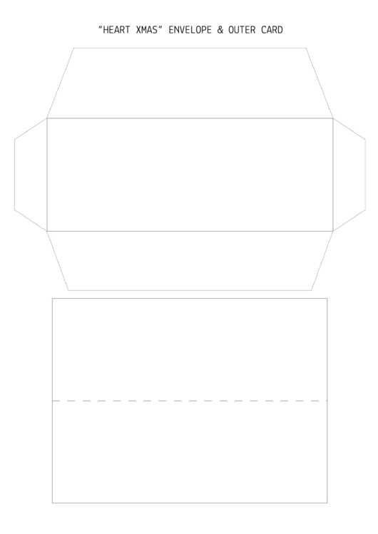 "Heart Xmas" Envelope & Outer Card Template Printable pdf