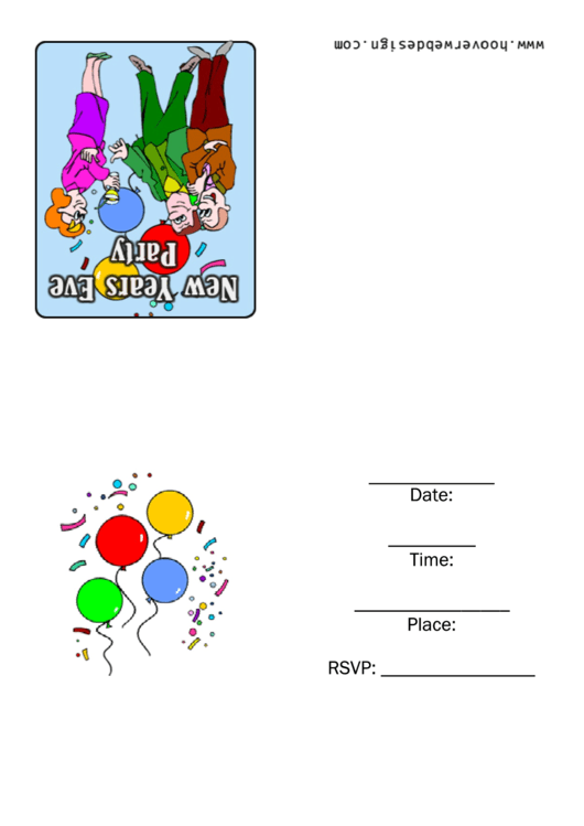 New Years Eve Party Invitation Template Printable pdf