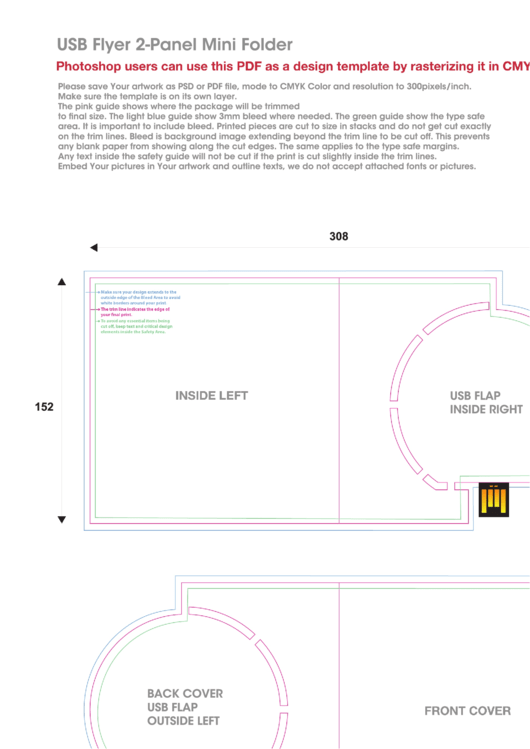 Usb Flyer 2-Panel Mini Folder Template Printable pdf