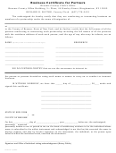 Business Certificate For Partners Form