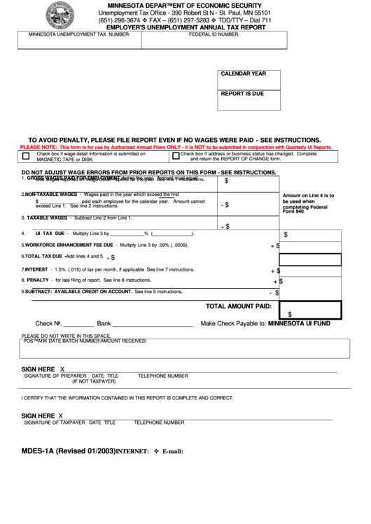 Form Mdes-1a - Employer