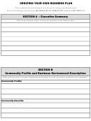 Creating Your Own Business Plan - Template Printable pdf
