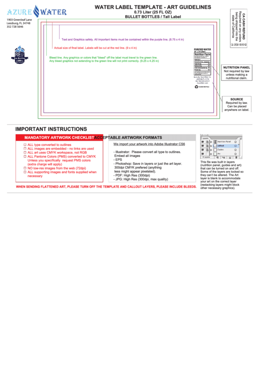Water Label Template Printable pdf
