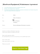 Hardware/equipment Maintenance Agreement Template Printable pdf