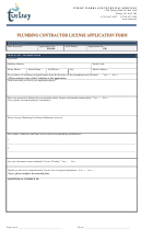 Plumbing Contractor License Application Form - City Of Torbay