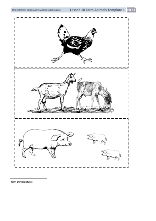 Farm Animals Template printable pdf download