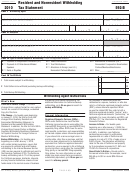 California Form 592-b - Resident And Nonresident Withholding Tax Statement - 2010