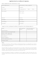 Application Form For A Certificate Of Competency - The Association Of Taxation Technicians