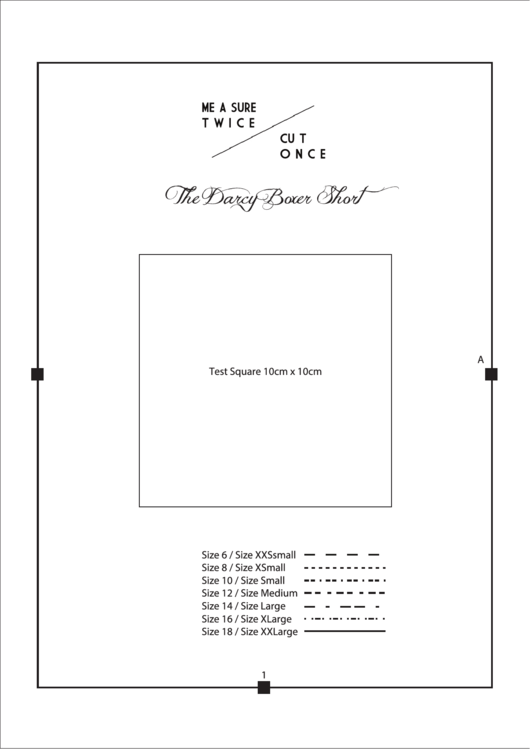 The Darcy Boxer Short Sewing Pattern Template Printable pdf