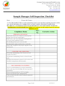 Sample Manager Self-inspection Checklist - Gwinnett Environmental Health Services