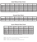 Adult/junior Wetsuit & Drysuit Size Chart