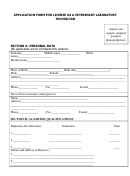 Application Form For License As A Veterinary Laboratory Technician