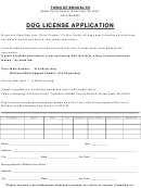Dog License Application - Town Of Brooklyn