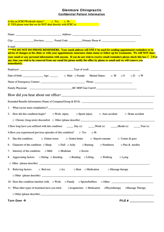 Confidential Patient Information Printable pdf