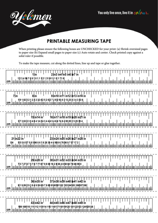 Printable Measuring Tape Printable pdf