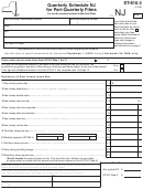 Form St-810.4 - Quarterly Schedule Nj For Part-quarterly Filers