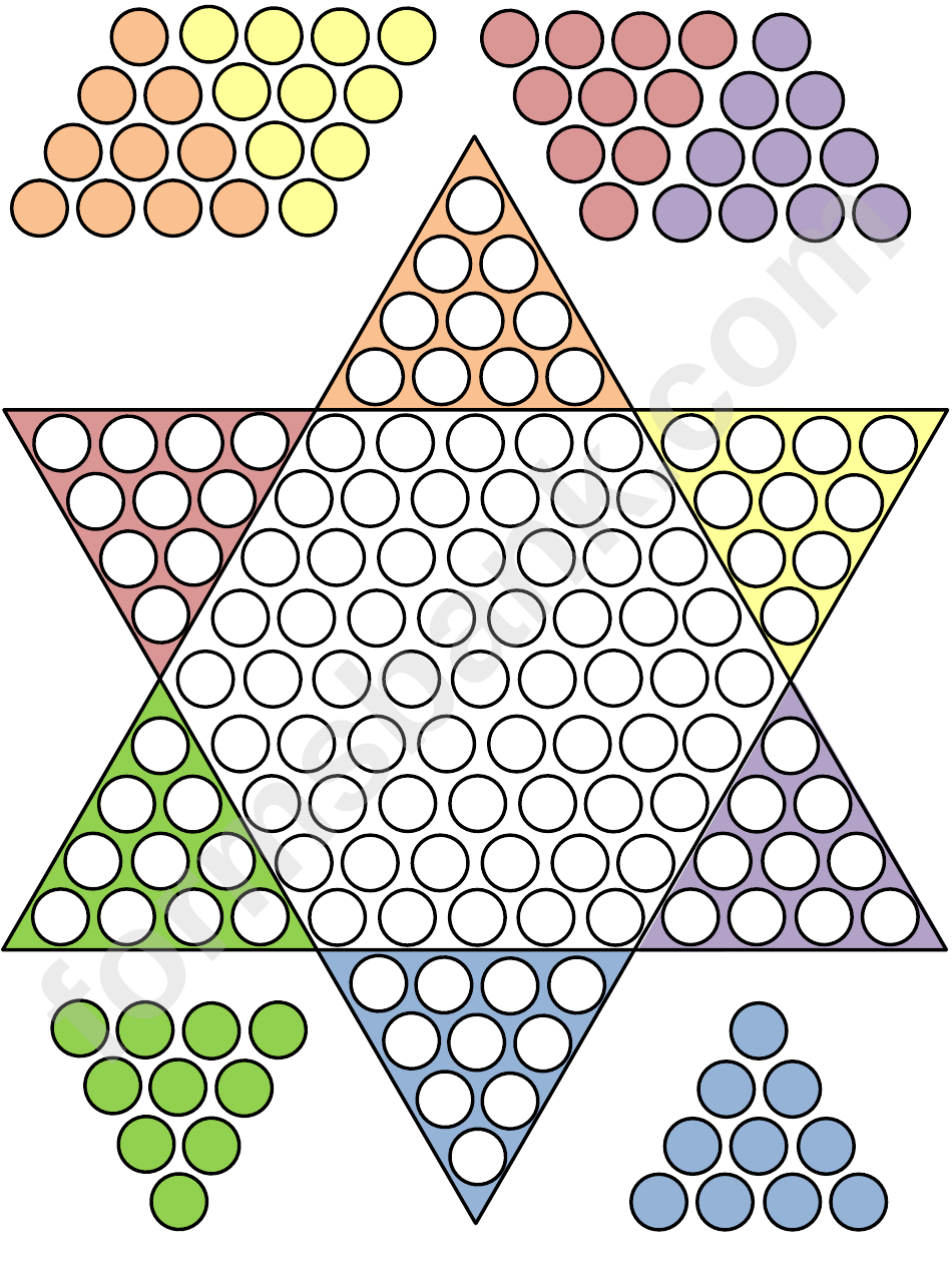 Chinese Checkers Game Template printable pdf download