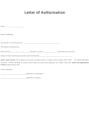 Fillable Letter Of Authorization - Indian Visa Application Printable pdf