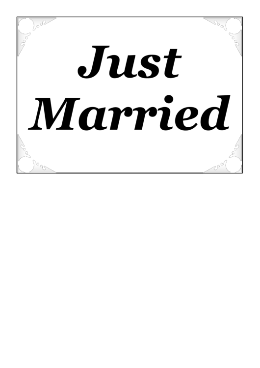 Just Married Sign Template Printable pdf