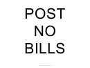 Post No Bills (landscape) Sign Template