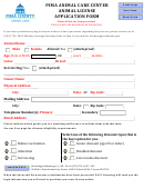 Animal License Application Form - Pima Animal Care Center
