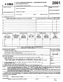 Form J-1065 - City Of Jackson Income Tax - Partnership Return - 2001