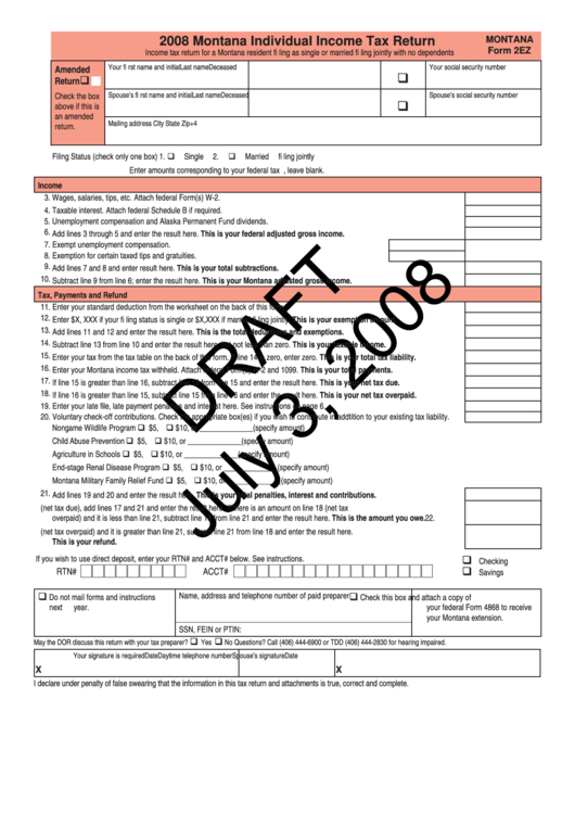 form-2ez-draft-montana-individual-income-tax-return-2008-printable