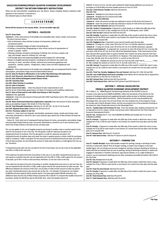 District Tax Return Form 8071 Instructions Printable pdf