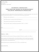 Nonprofit Corporation Application For Certificate Of Reinstatement Following Administrative Dissolution - Wyoming Secretary Of State