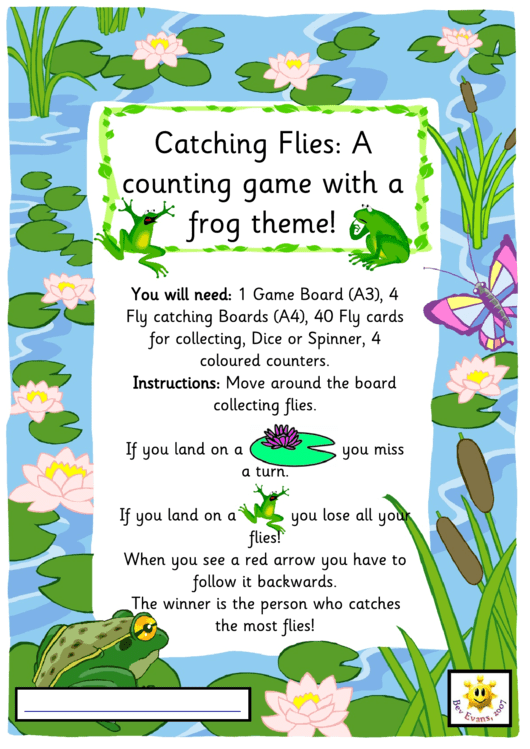 Catching Flies: A Counting Game Template Printable pdf