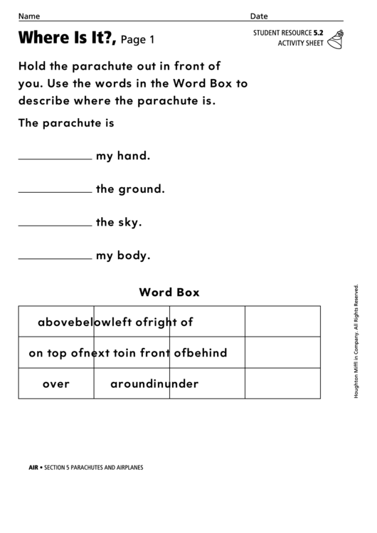 Kids Activity Sheet - Parachutes And Airplanes Printable pdf
