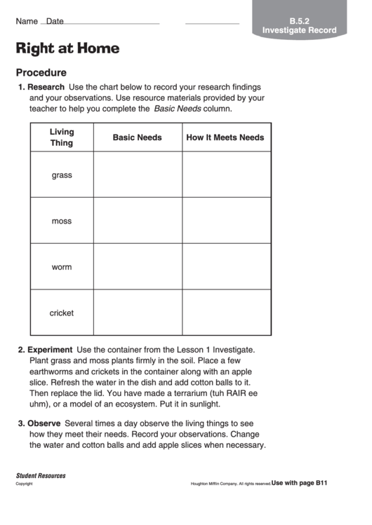 Chemistry Worksheet - Right At Home Printable pdf