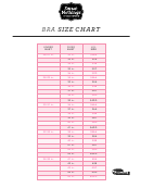 Sweet Nothings Bra Size Chart