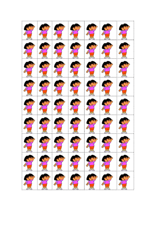 Dora Sticker Template Printable pdf