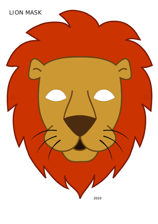 Lion Mask Template Printable pdf