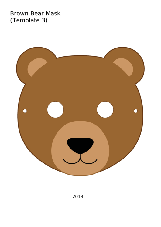 Brown Bear Mask Template Printable pdf
