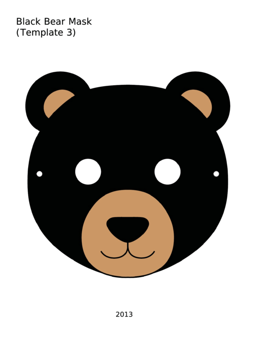 Bear Mask Template Printable pdf