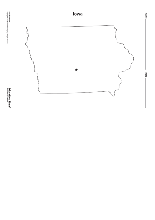 Iowa Map Template Printable pdf