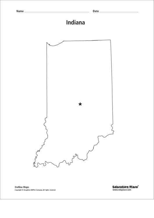 Indiana Map Template Printable pdf